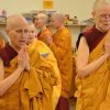 Ven. Chodron leading a group of monastics in a chant.