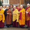 Venerable Chodron standing with monastics and lay people at Shide Nunnery.