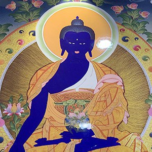 Thangka image of Medicine Buddha.