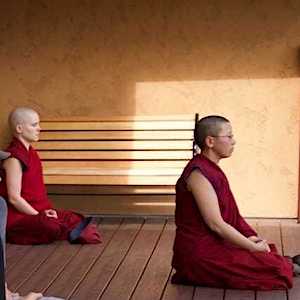 Two nuns meditating.