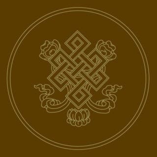 Brown image of endless knot.