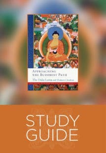 Book cover of the study guide to Approaching the Buddhist Path