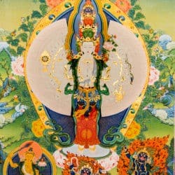 Thangka of Chenrezig with a thousand arms and eleven heads.