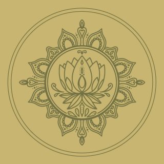 Drawing of a lotus inside a mandala.